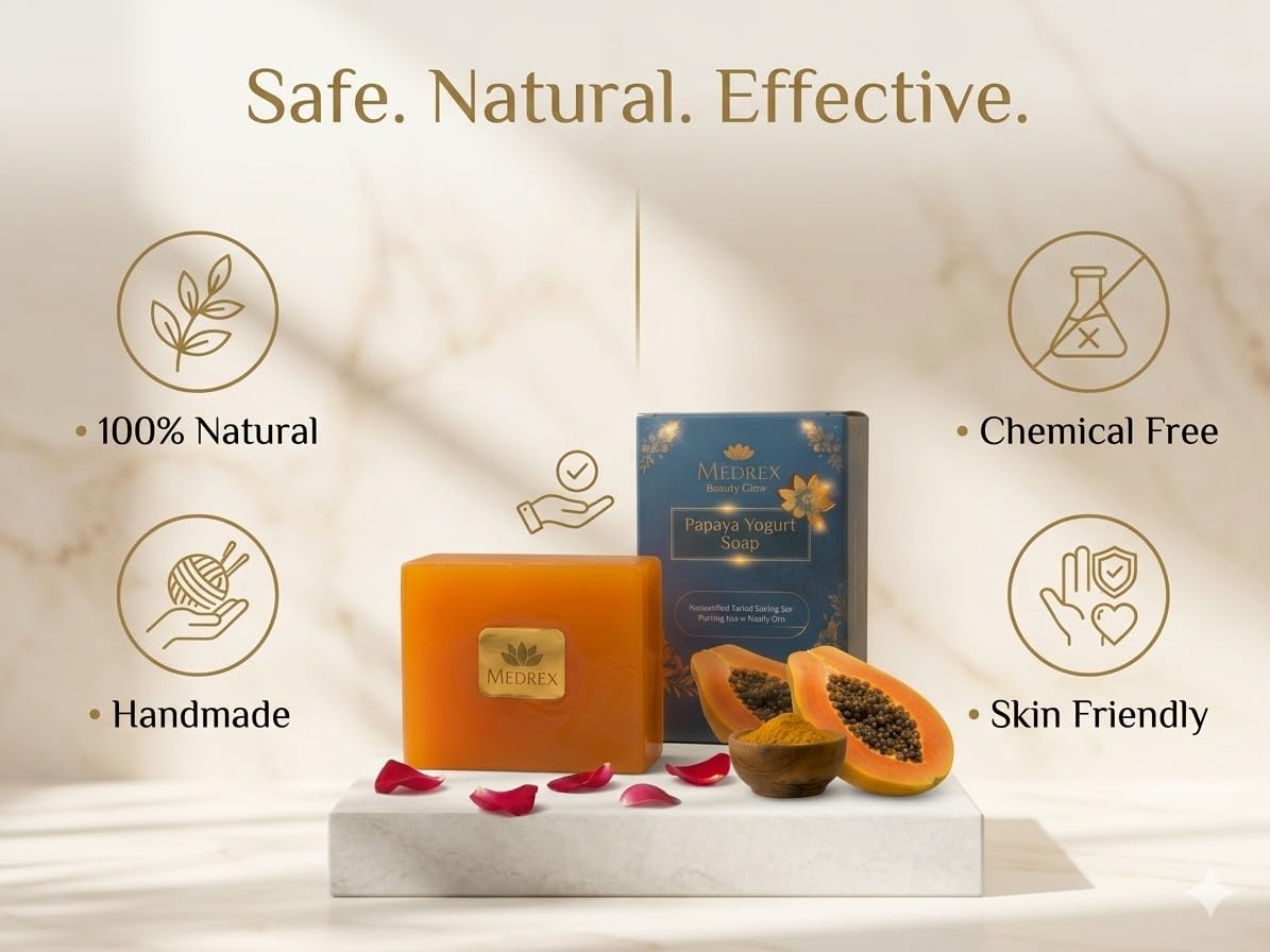 Medrex Beauty Glow Papaya Yogurt Soap – Skin Brightening & Tan Removal