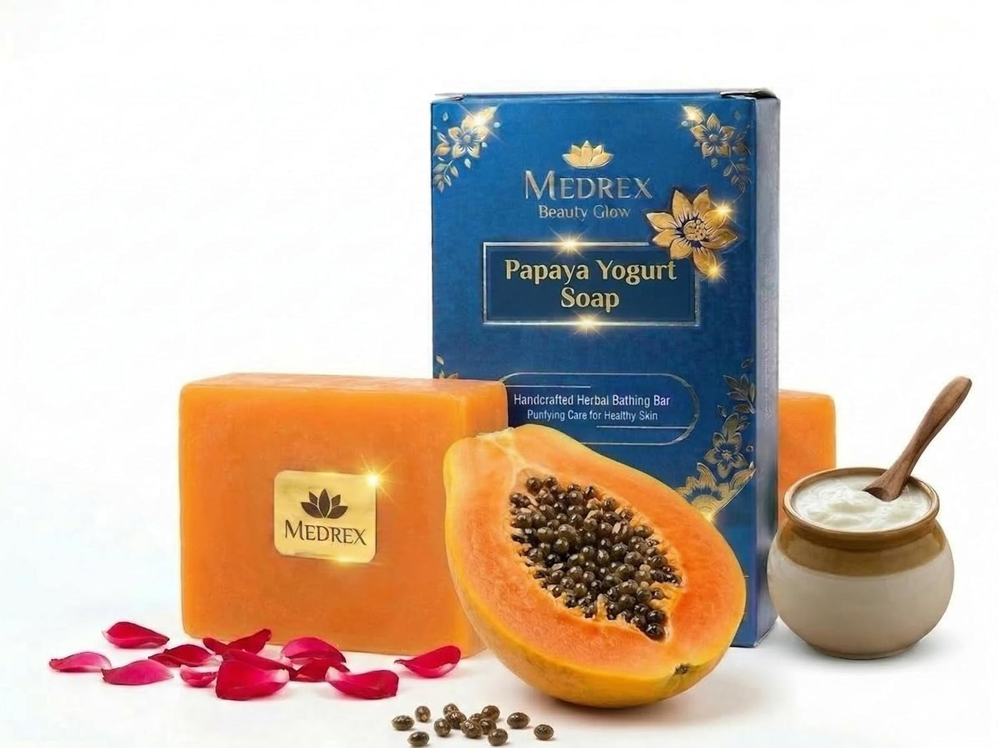 Medrex Beauty Glow Papaya Yogurt Soap – Skin Brightening & Tan Removal