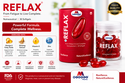Medrex REFLAX™ Fish Oil  Omega 3-6-9 Capsules | DHA & EPA Formula | Heart, Brain, Eye & Joint Health