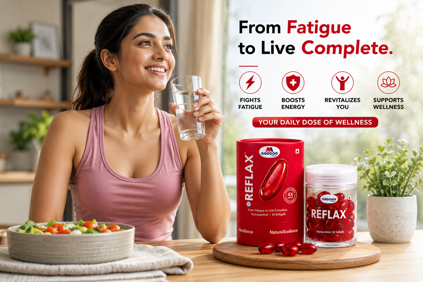 Medrex REFLAX™ Fish Oil  Omega 3-6-9 Capsules | DHA & EPA Formula | Heart, Brain, Eye & Joint Health