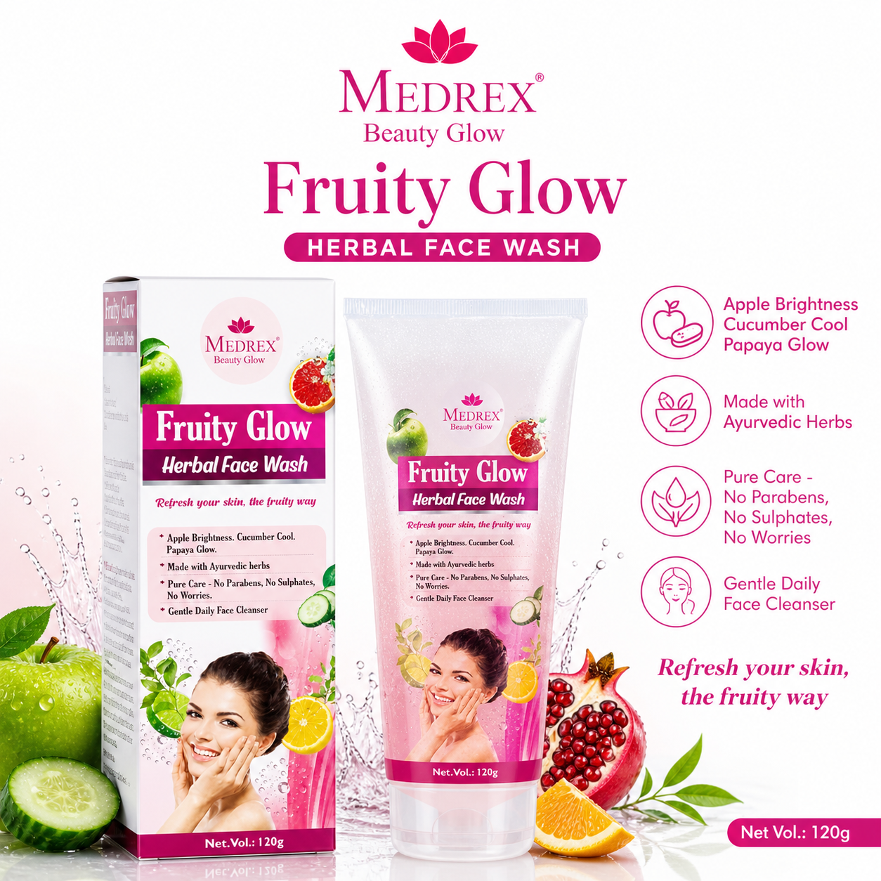 Medrex Glow Radiance Face Wash – Deep Cleansing & Brightening Formula