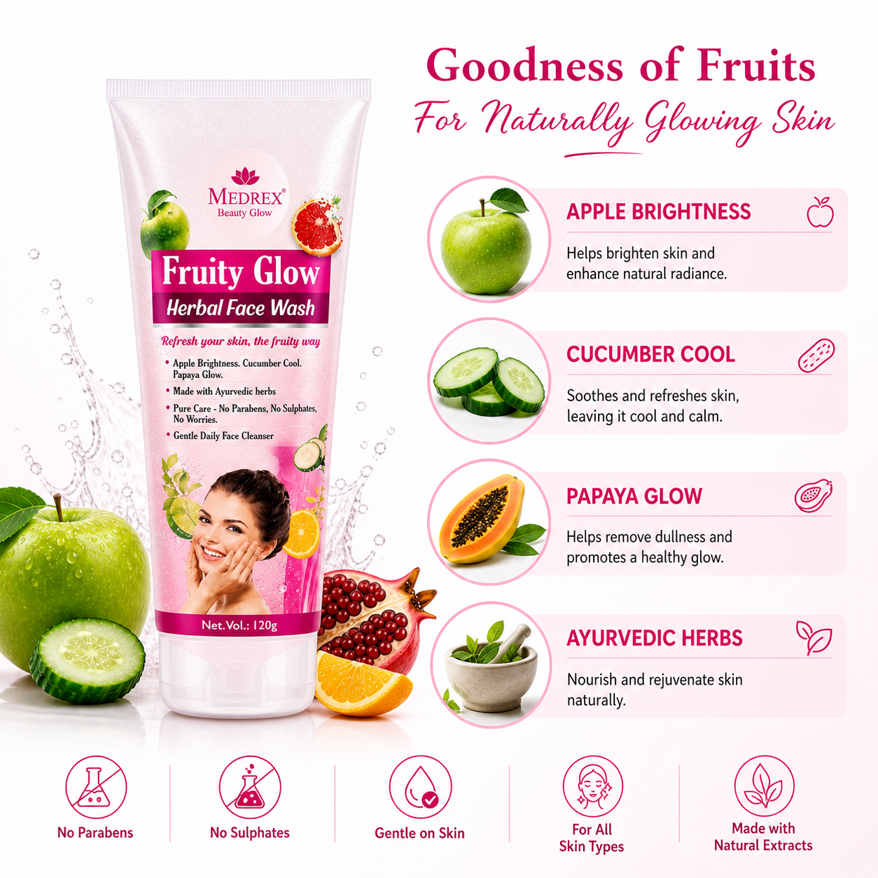 Medrex Glow Radiance Face Wash – Deep Cleansing & Brightening Formula
